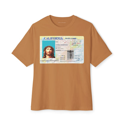 Oversized Embrace Thoughts Jesus ID Card Shirt