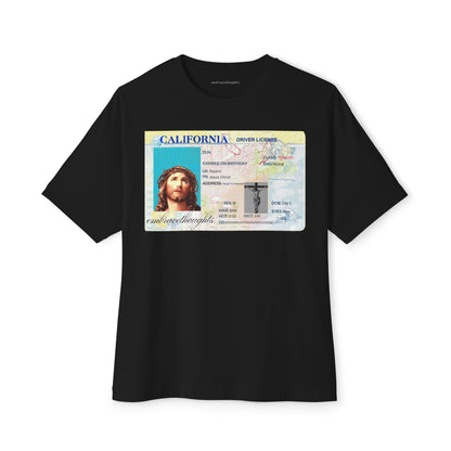 Oversized Embrace Thoughts Jesus ID Card Shirt