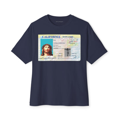 Oversized Embrace Thoughts Jesus ID Card Shirt